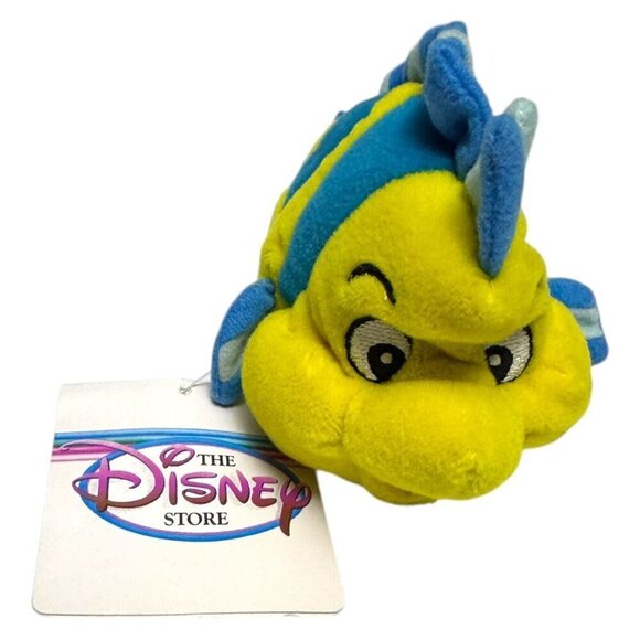 NWT 90s Disney Store FLOUNDER LITTLE MERMAID Vintage DISNEY Mini Beanie Doll - Picture 5 of 5